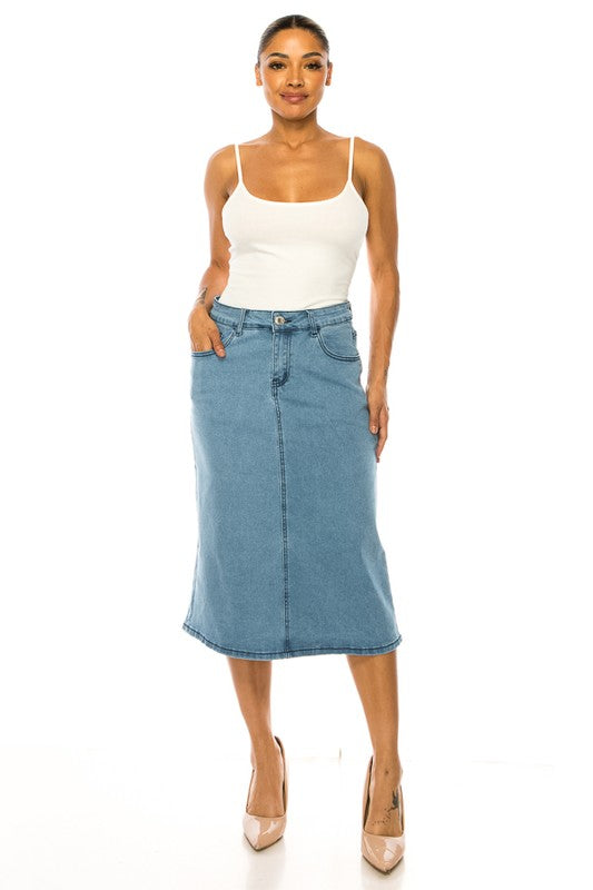 Light Denim Vintage Cut Skirt