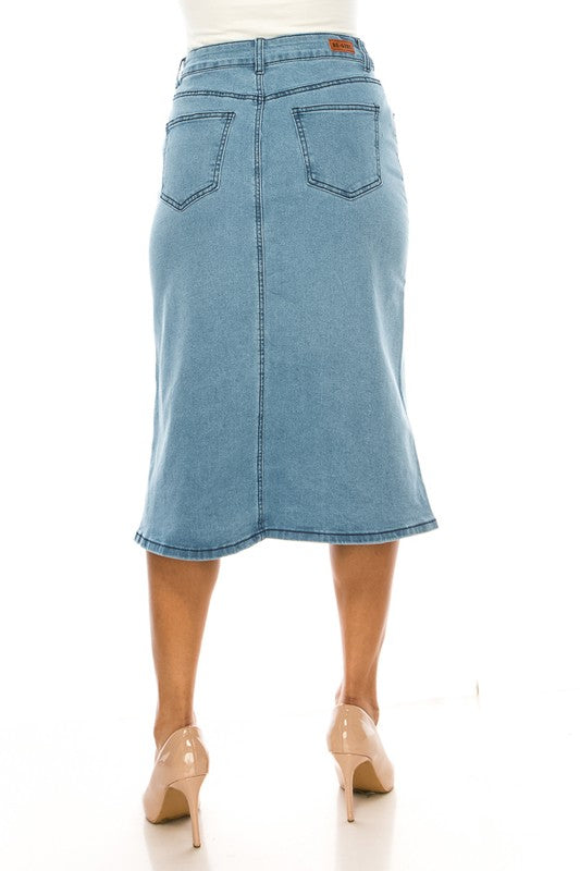 Light Denim Vintage Cut Skirt