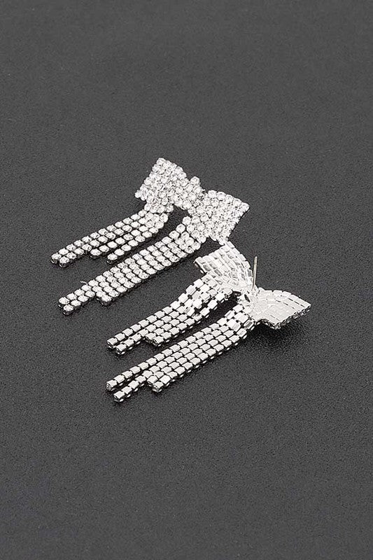 Rhinestone Ribbon Earrings