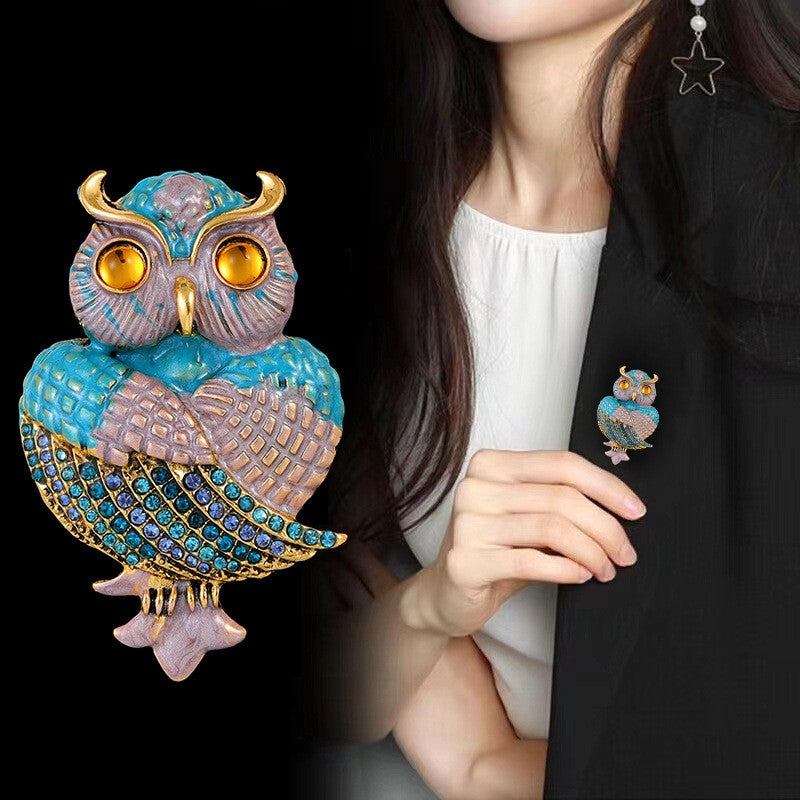 Wise And Glam Owl Brooch