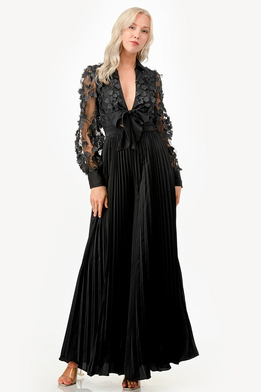 Raven Bouquet Pleated Jumpsuit