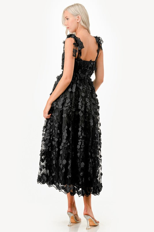 Corset Bodice Black Bouquet Dress