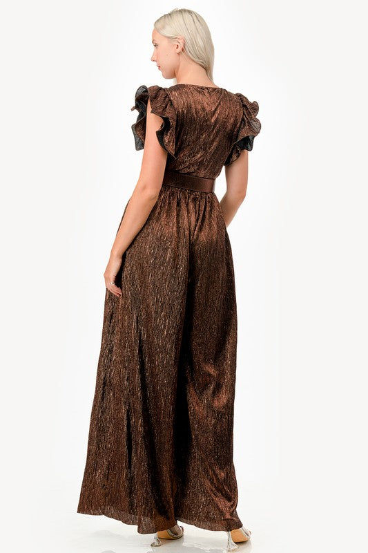Bronze Goddess Wideleg Jumpsuit