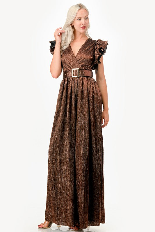 Bronze Goddess Wideleg Jumpsuit