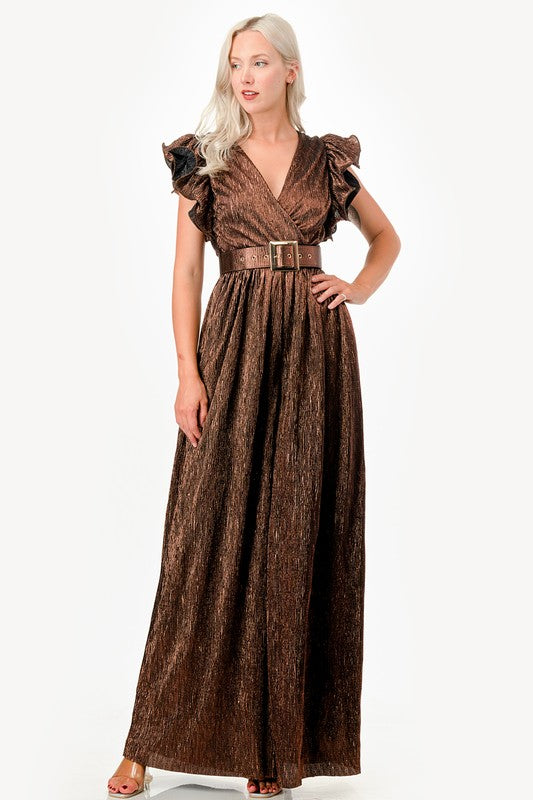 Bronze Goddess Wideleg Jumpsuit