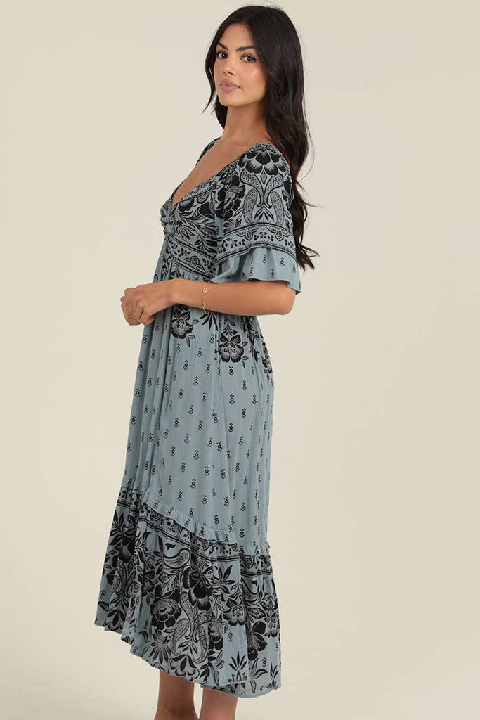 Aegean Sea Flowy Dress