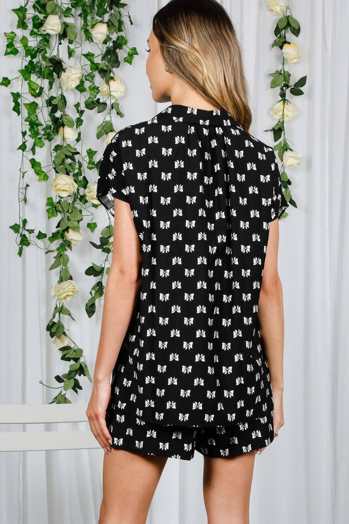 Bow Print Blouse