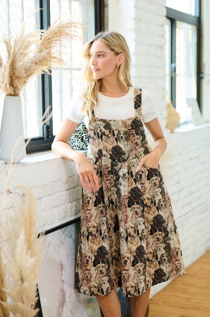 Dog Tapestry Pinafore Dress