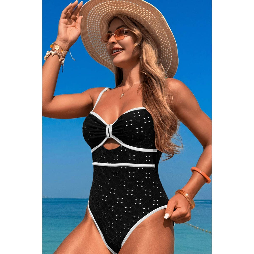 Stretch Eyelet Swimsuit