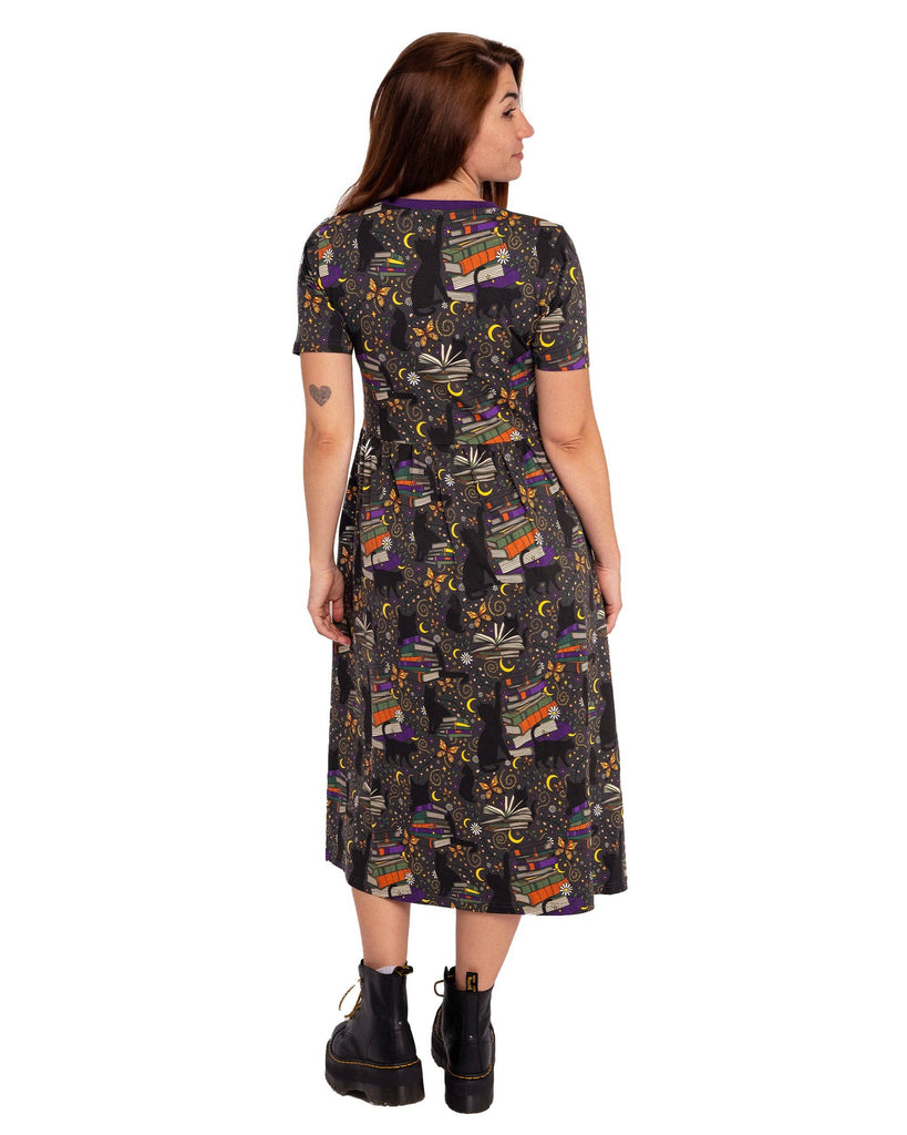 Books and Cats Midi Dress