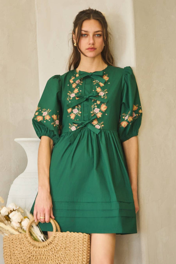 Cross-Stitched Baby Doll Dress