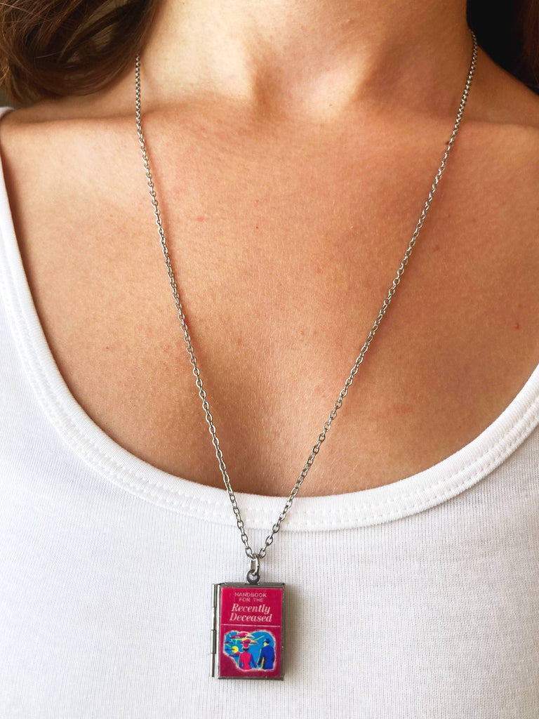 Book Locket Necklace - Beetlejuice - Handbook: Stainless Steel