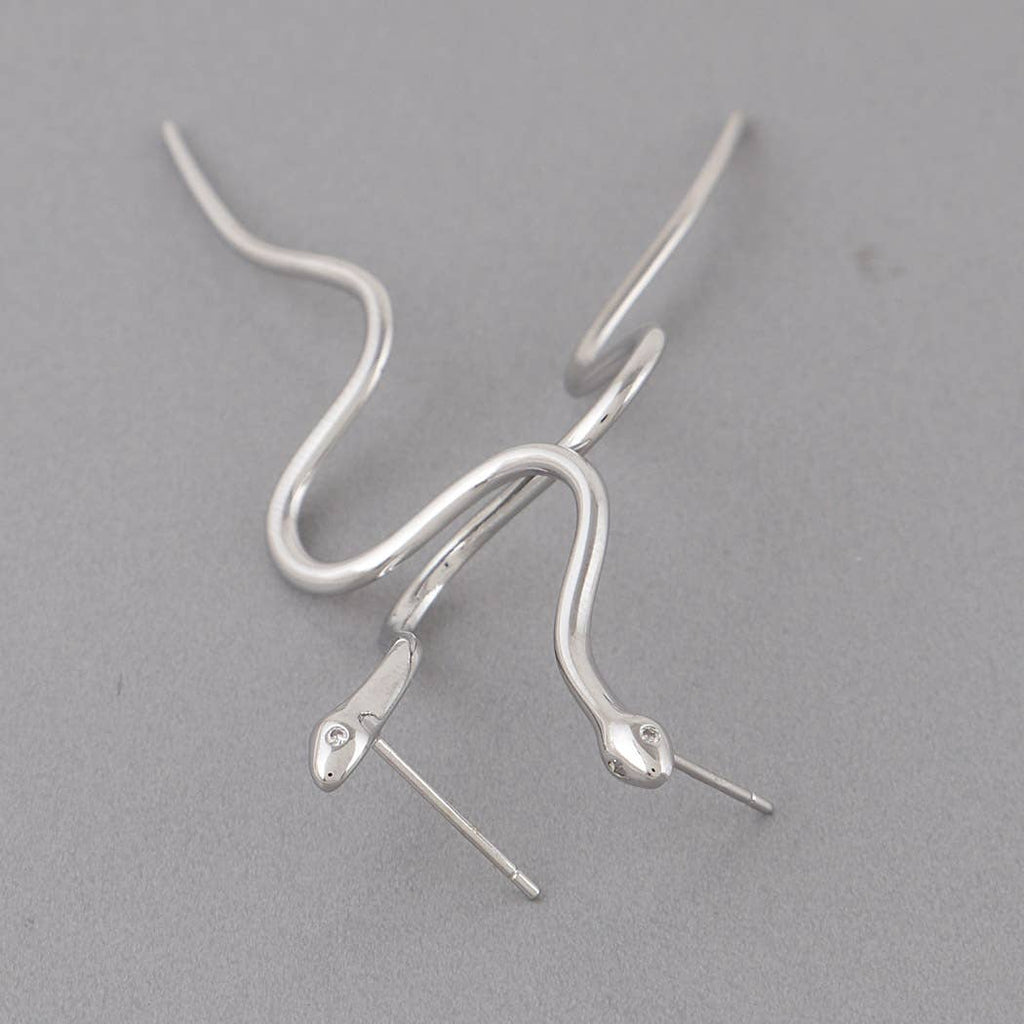 Slithering Snake Earrings: Gold