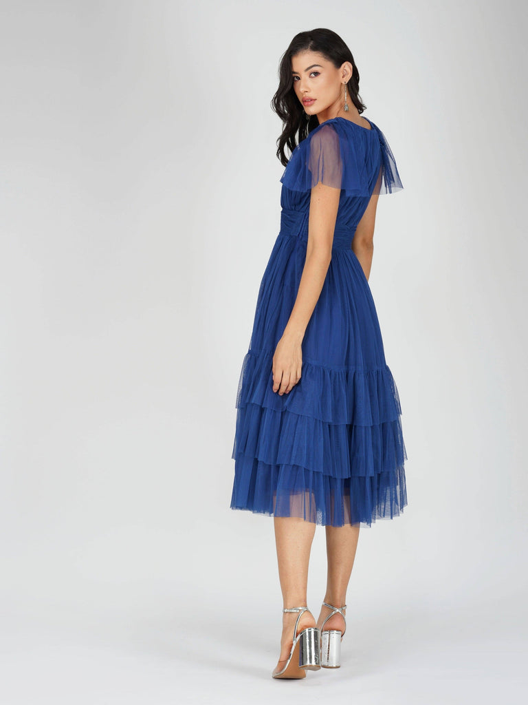 Azure Tulle Midi Dress