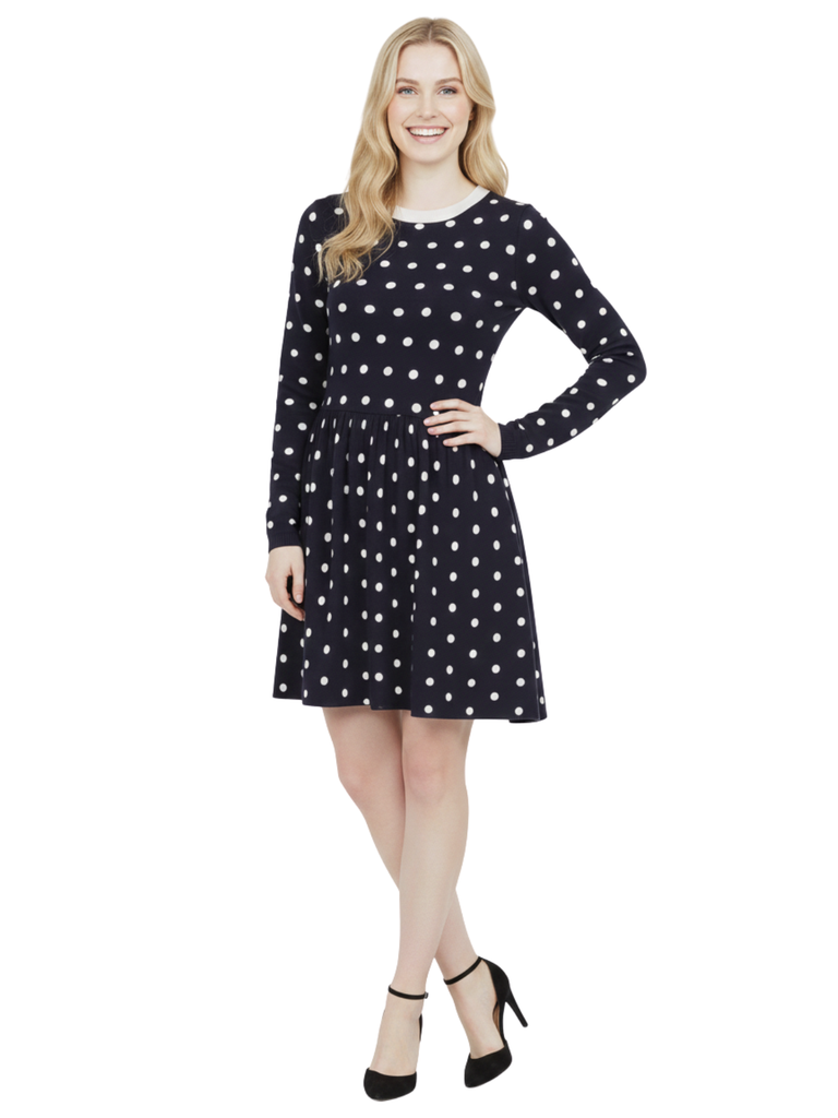 Baby Doll Polka Dot Sweater Dress