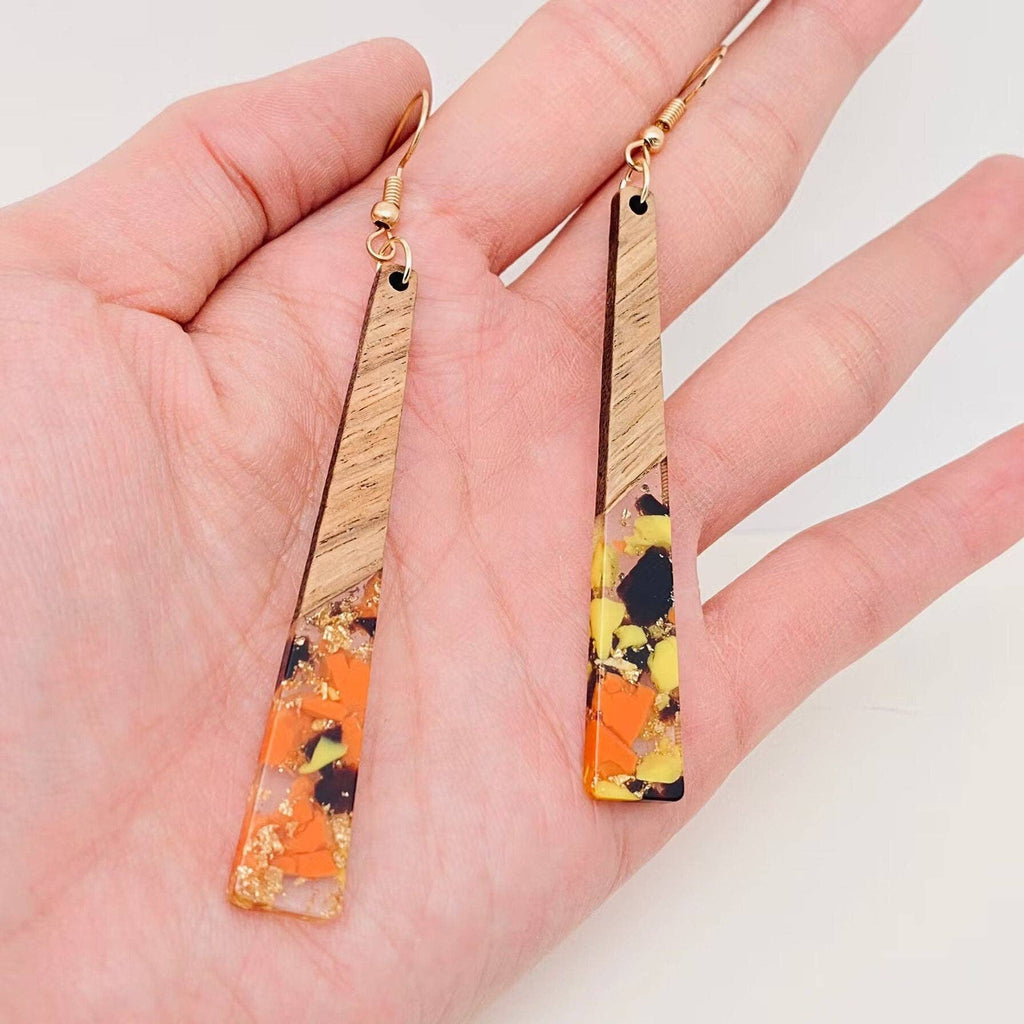 Wooden and Resin Earrings: Jupiter