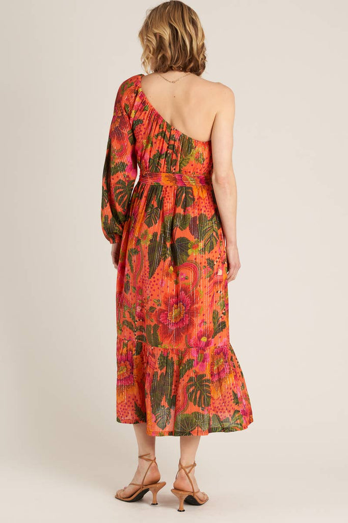 Tropical Glam One Shoulder Dress