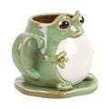 Frog Ceramic Mug and Lily Pad Saucer