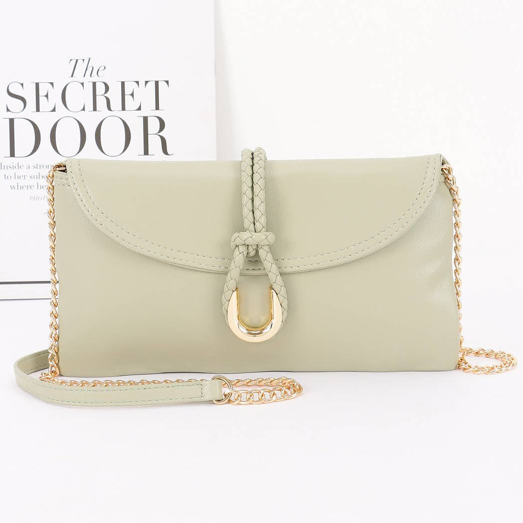 Vegan Leather Envelope Clutch Bag: Cinnamon
