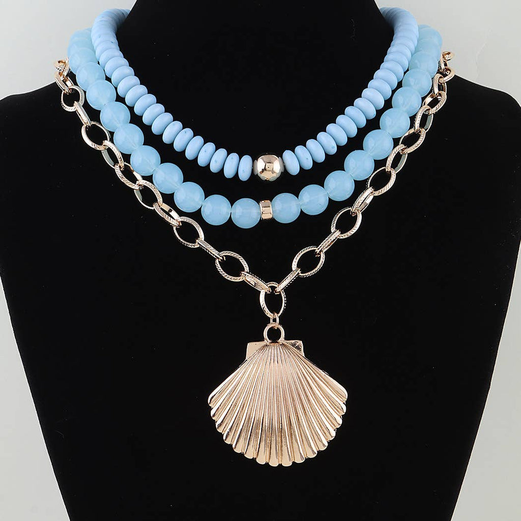 Mermaid Shell Necklace: Pink