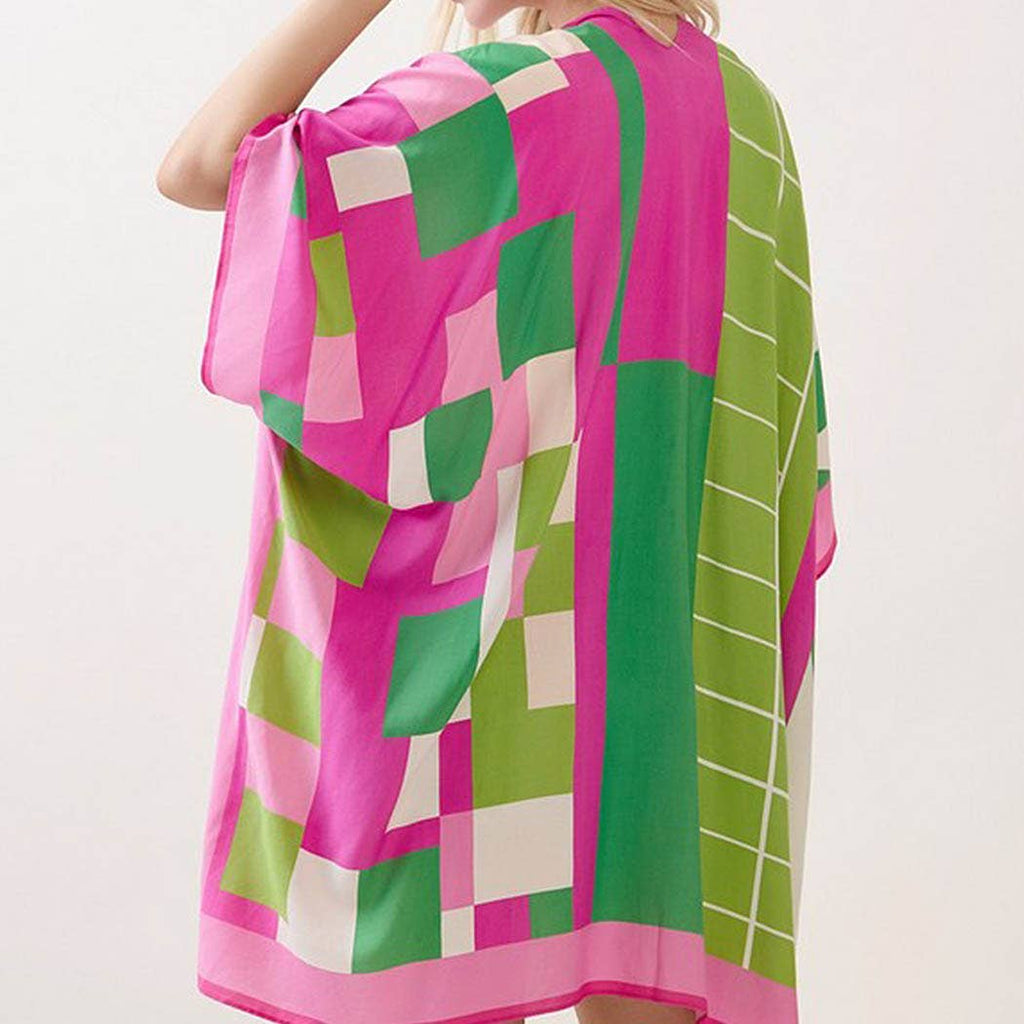 Geometric Print Kimono