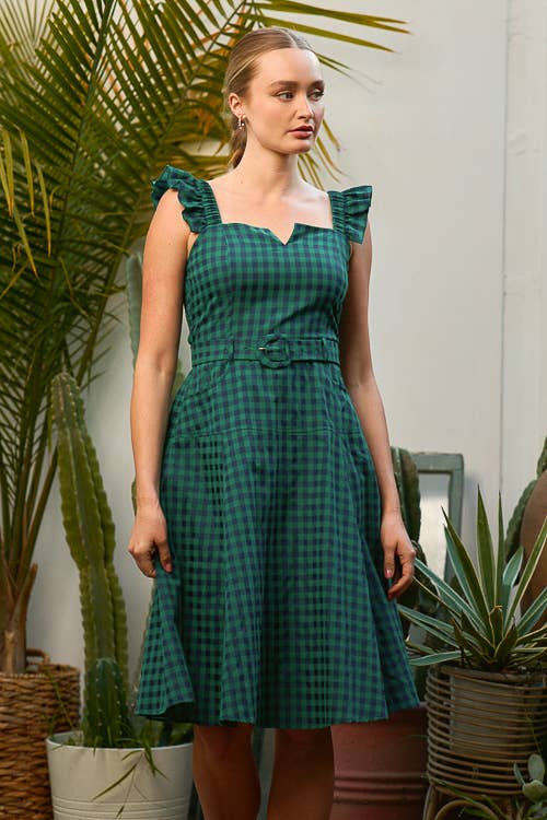Emerald City Gingham Dress