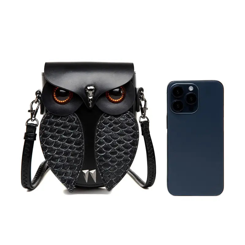 Black Owl Crossbody Bag