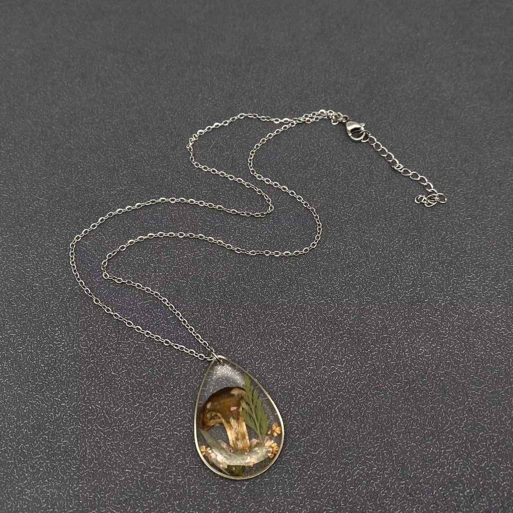 Dried Mushroom Drop Charm Necklace- PDF