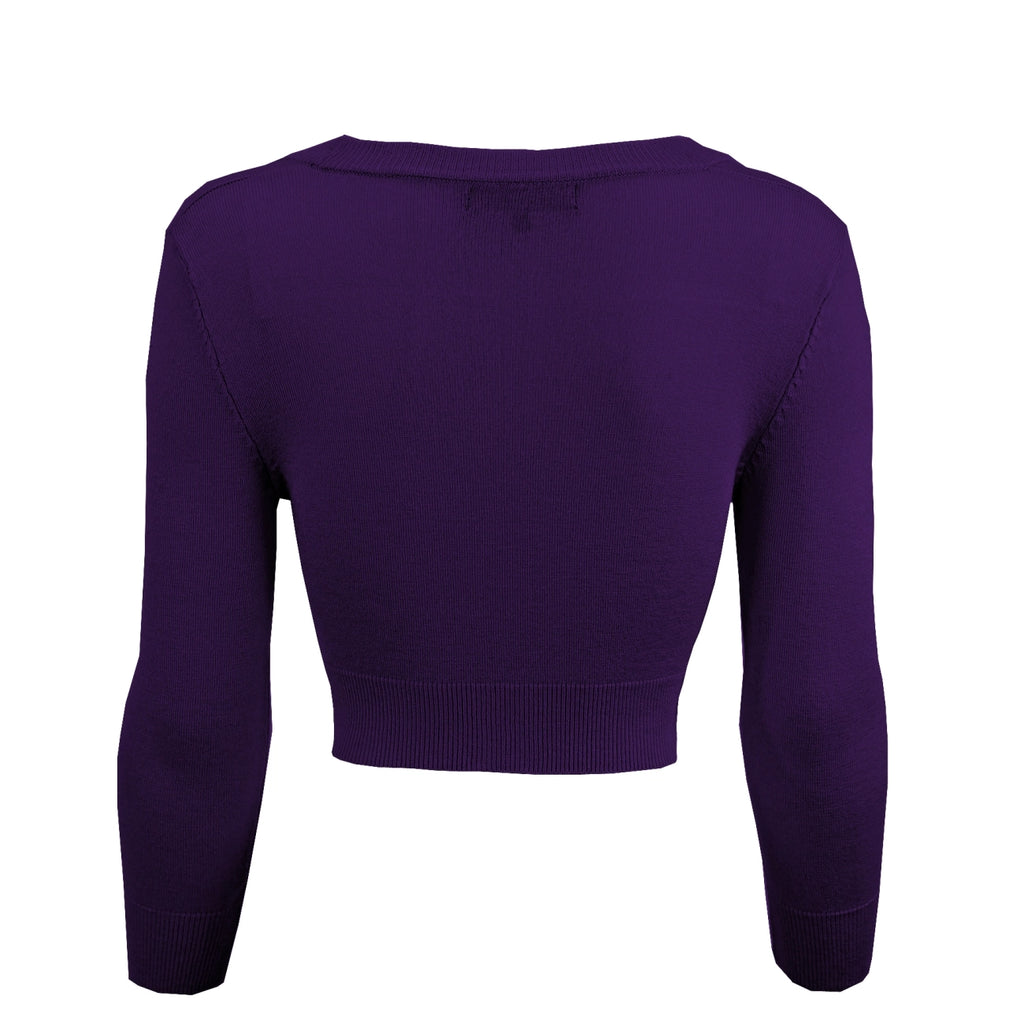 Grape Cropped Cardigan