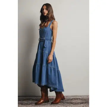 Western Belted Denim Dress