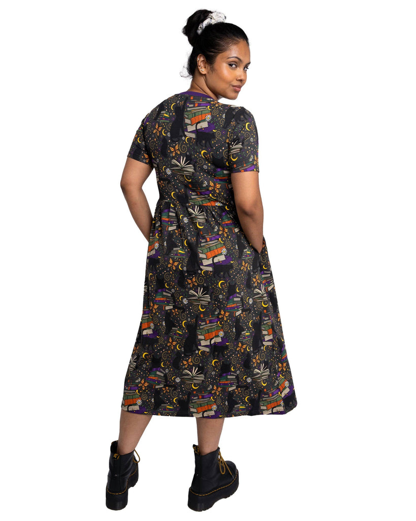 Books and Cats Midi Dress