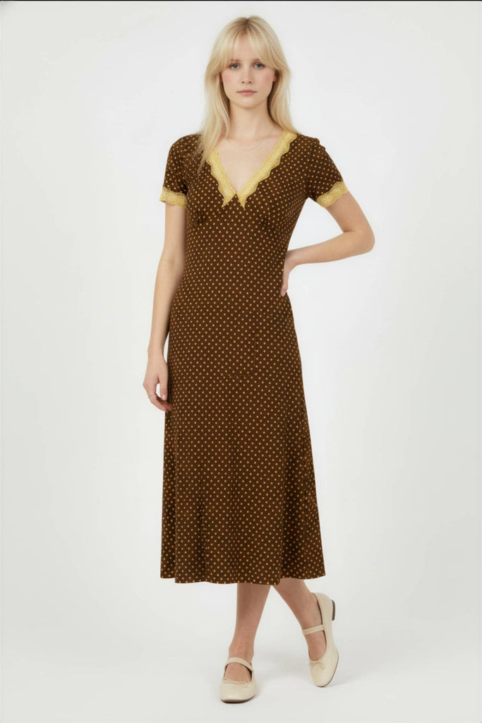 Bonnie Vintage Dots Knit Dress