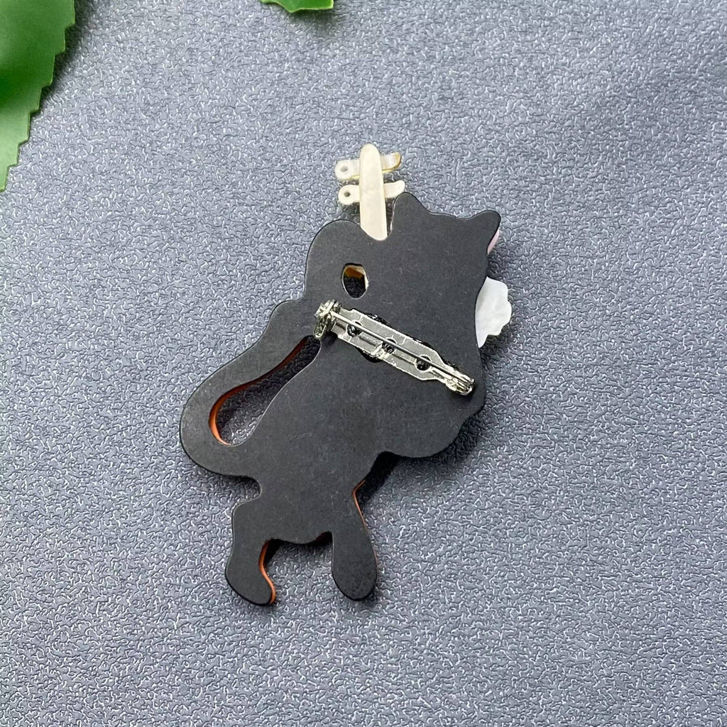 Musical Cat Acrylic Brooch