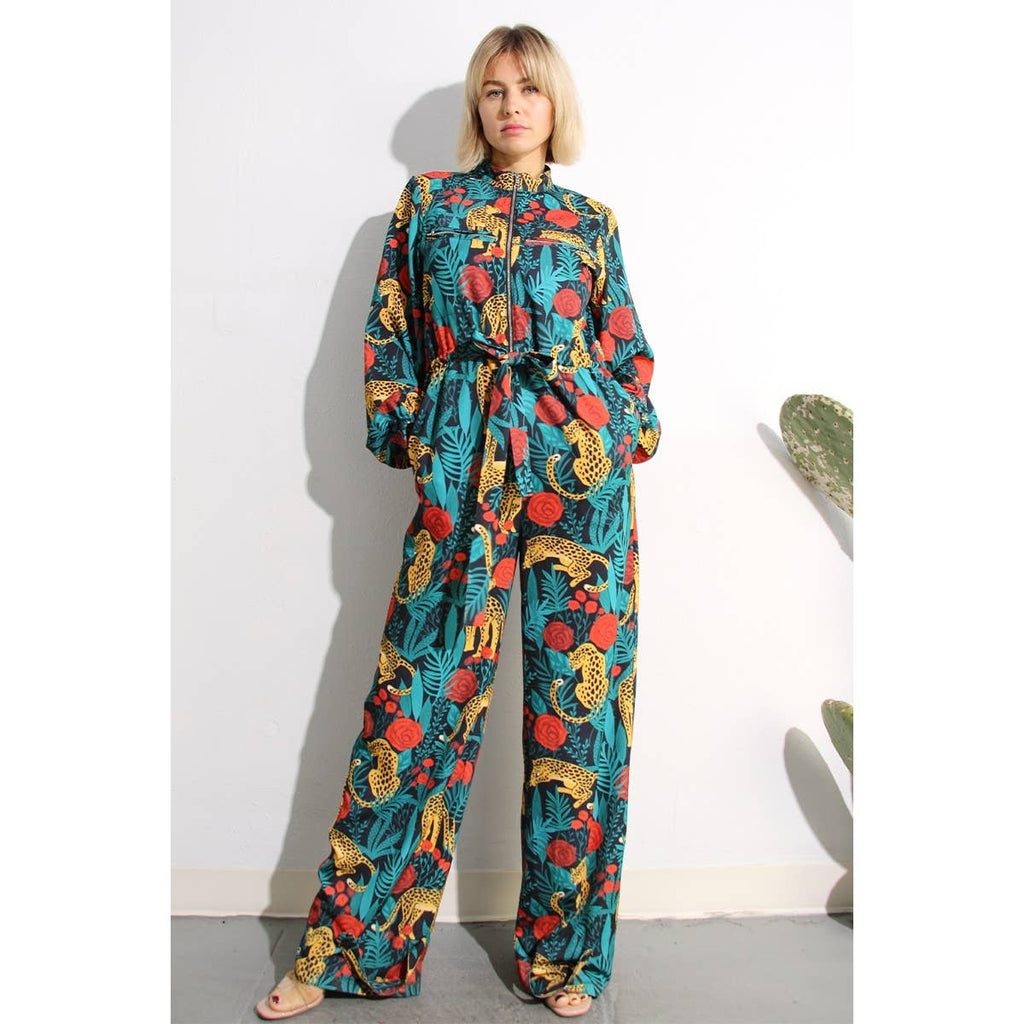 Floral Leopard Flightsuit