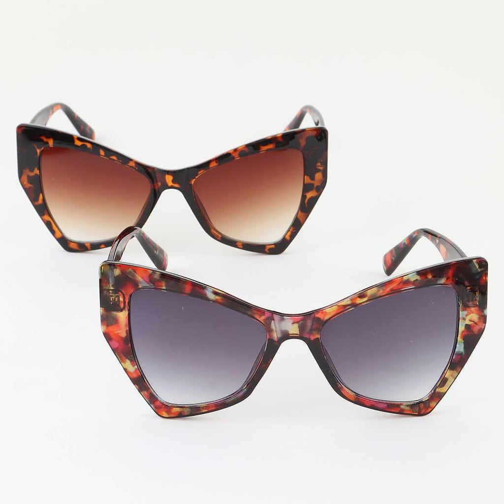 Sharp Geometric Cateye Sunglasses