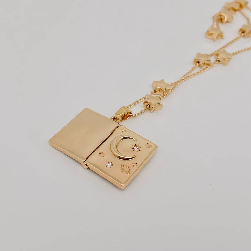 "You're My Soulmate" Star Moon Pendant Necklace