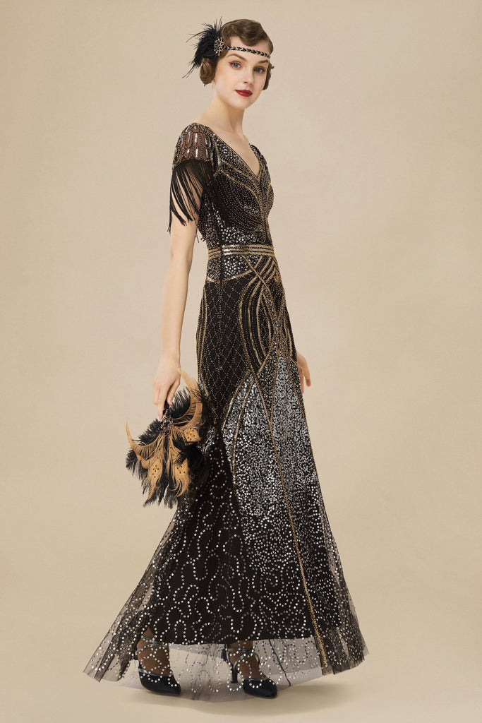 Mermaid Hem Beaded Maxi Dress