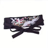 Crane Embroidered Obi Belt