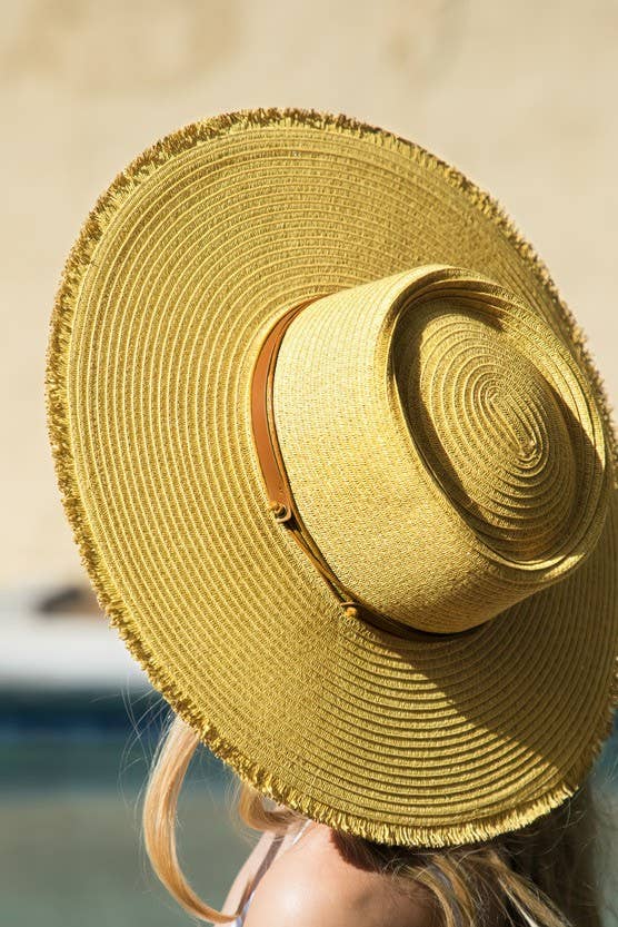 Wide Brim Sun Hat: DARK NATURAL