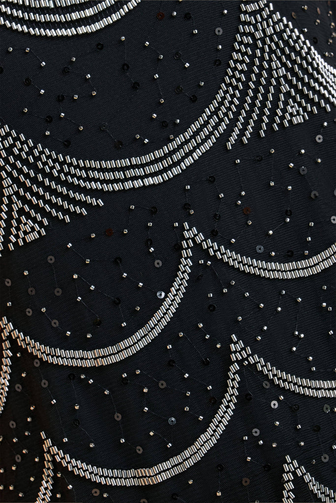 Geo Deco Beaded Fringe Dress