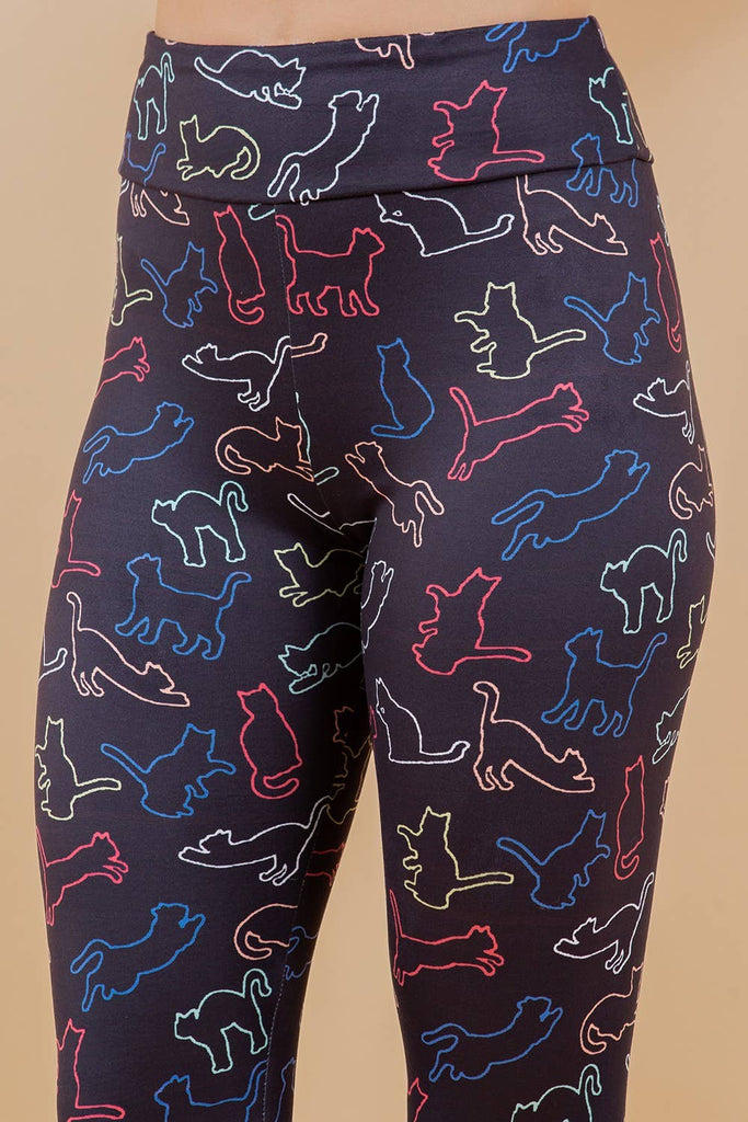 Colorful Cat Outline Leggings