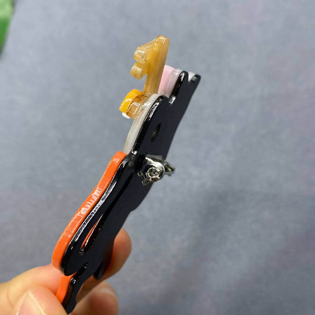 Musical Cat Acrylic Brooch