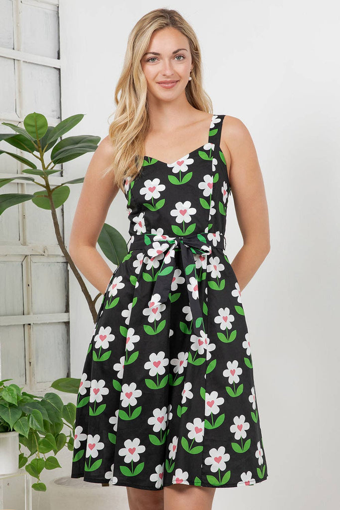 Retro Danish Floral Dress