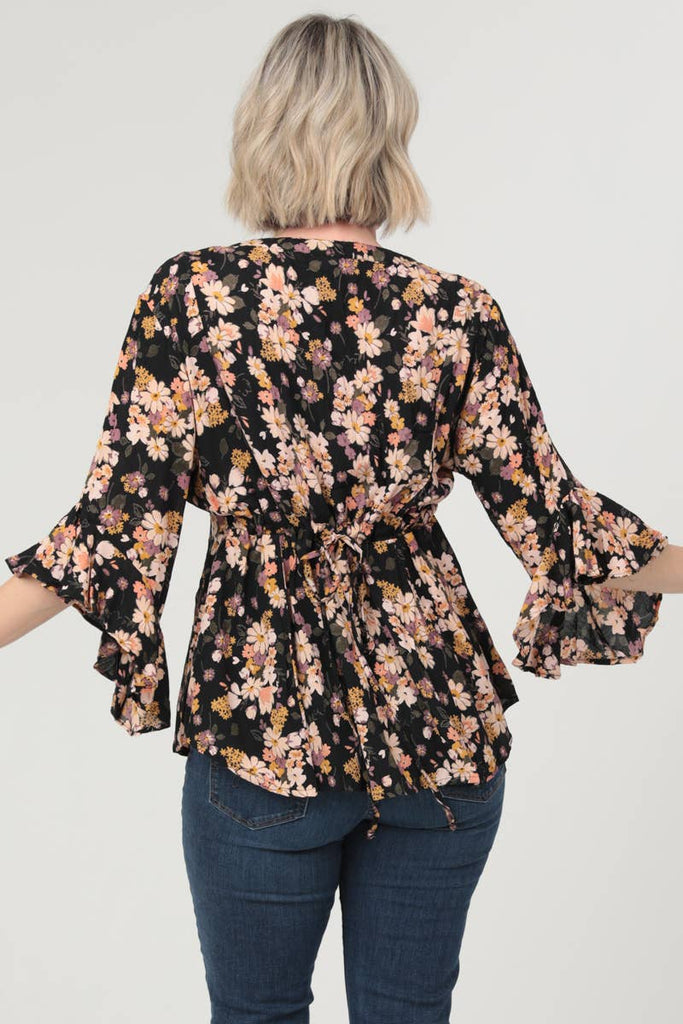 Ruffled Floral Fit Blouse