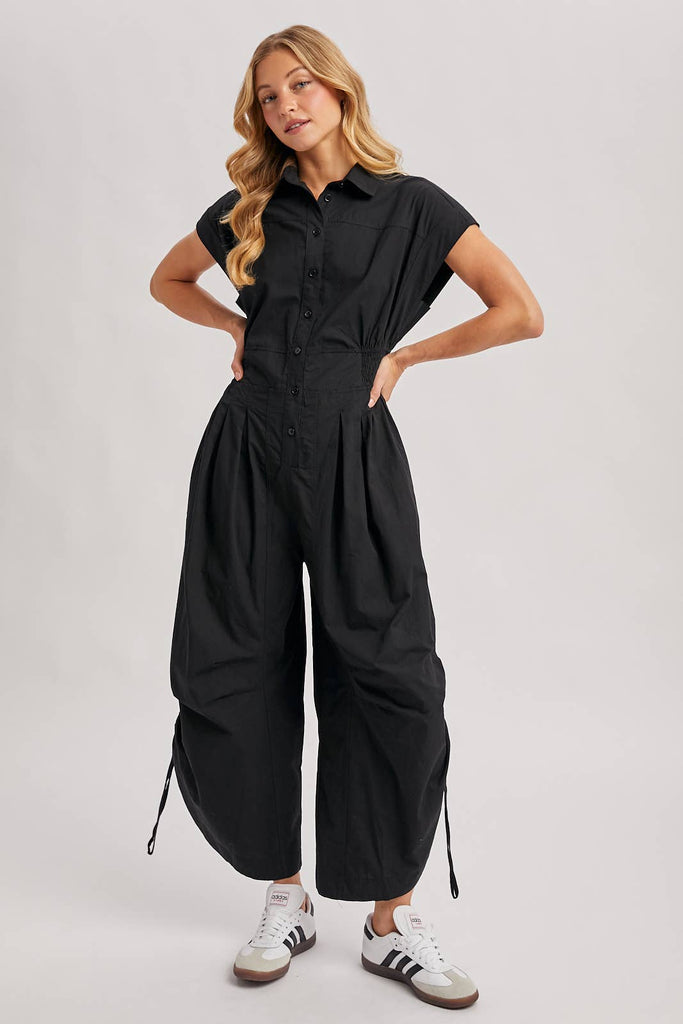 Cotton Utility Shirting Jumpsuit