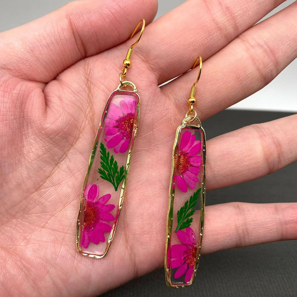 Pressed Dried FlowerDangle Earrings
