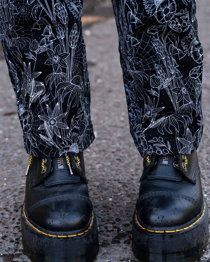 Black Floral Cobweb Boiler Suit