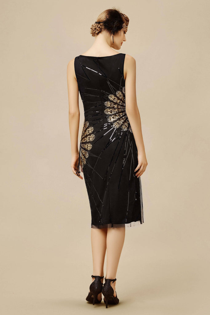 Awakening Beaded Fan Evening Gown