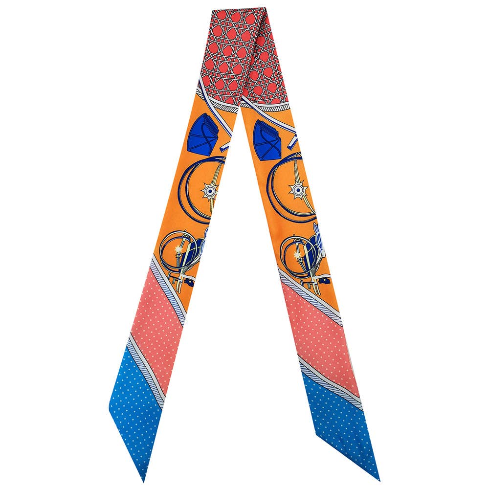 Bicycle Printed Twilly Scarf
: Orange