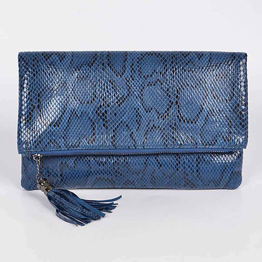 Green Faux Python Clutch